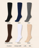 The Well Socks compression socks in 6 colors — black, navy, grey, coffee brown, white, beige, unisex S/M L/XL XXL