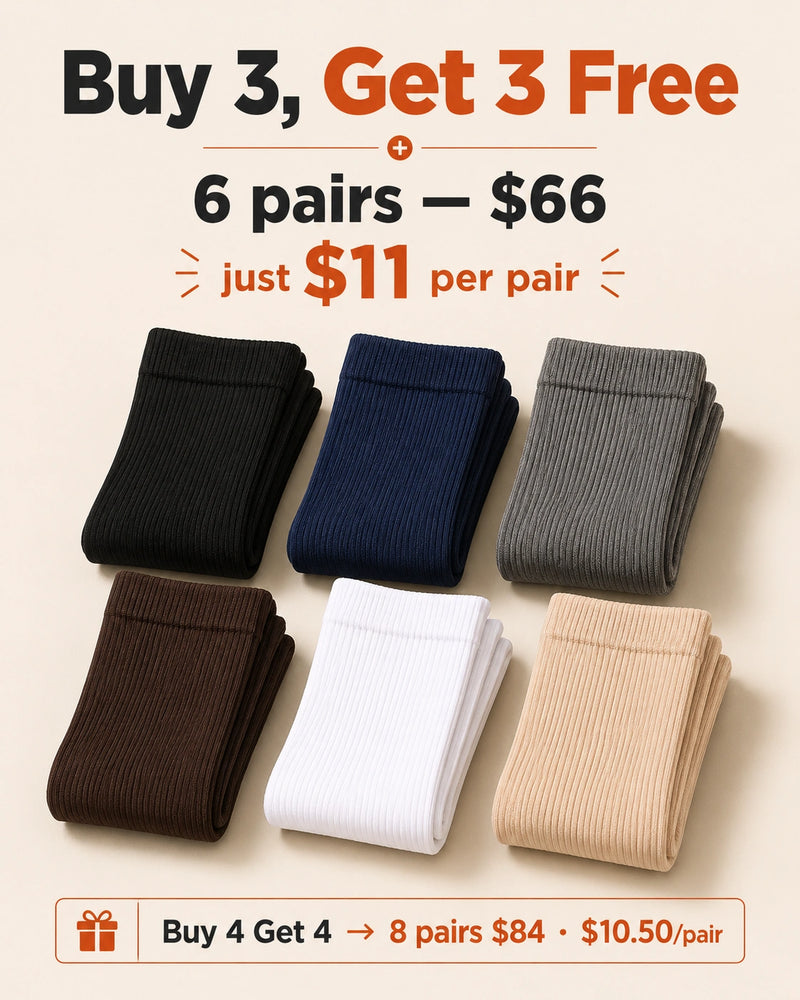 Buy 3 Get 3 Free bundle — 6 pairs of compression socks for $66, just $11 per pair graduated compression socks 15-25 mmHg