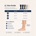 Compression socks size chart — S/M, L/XL, XXL by calf girth and US shoe size
