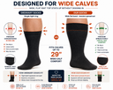 Wide flat knitted band vs single tight ring — designed for wide calves, no dig-in
